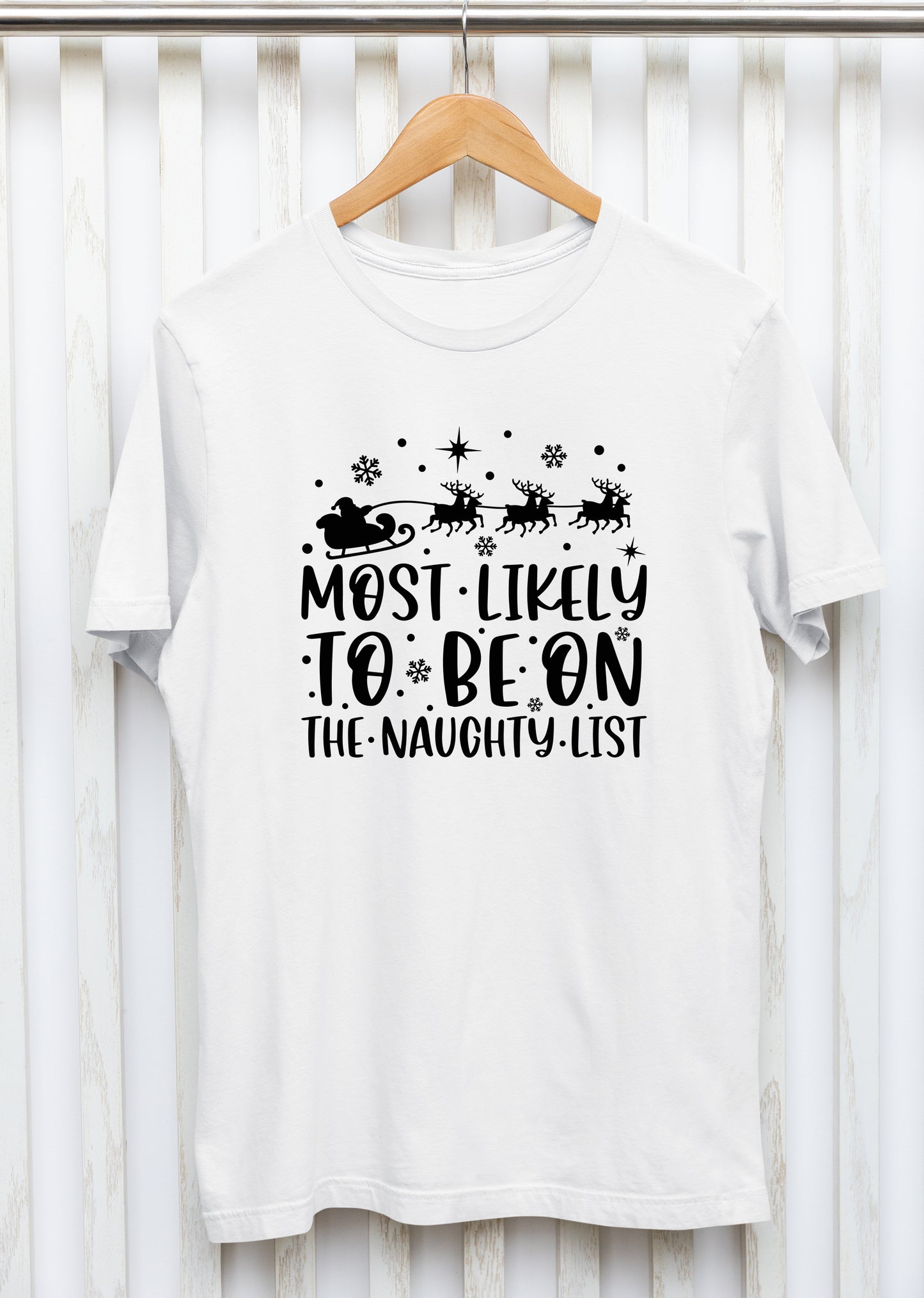 Marškinėliai "Most Likely to be on the naughty list"