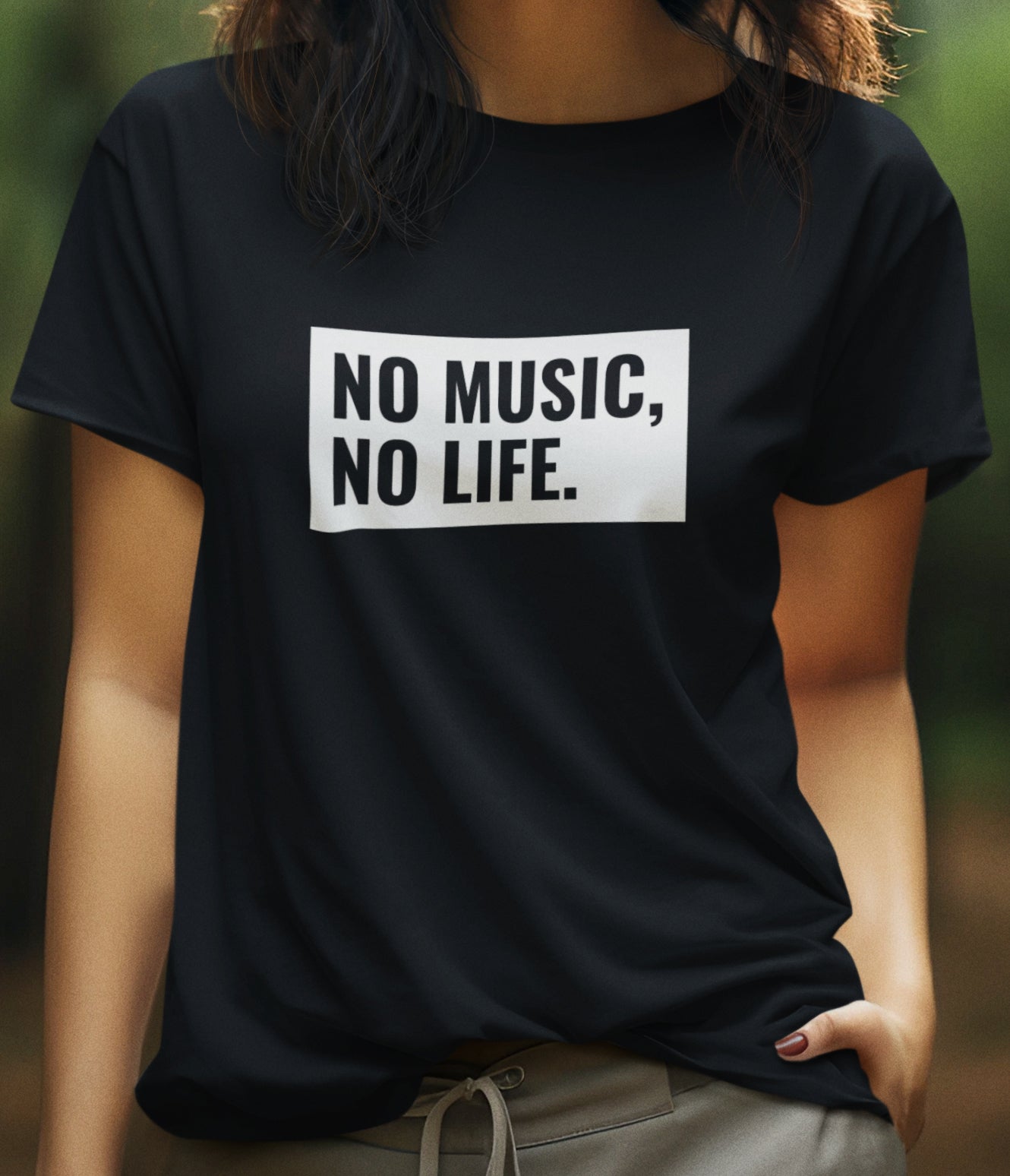 Marškinėliai "No music no life"