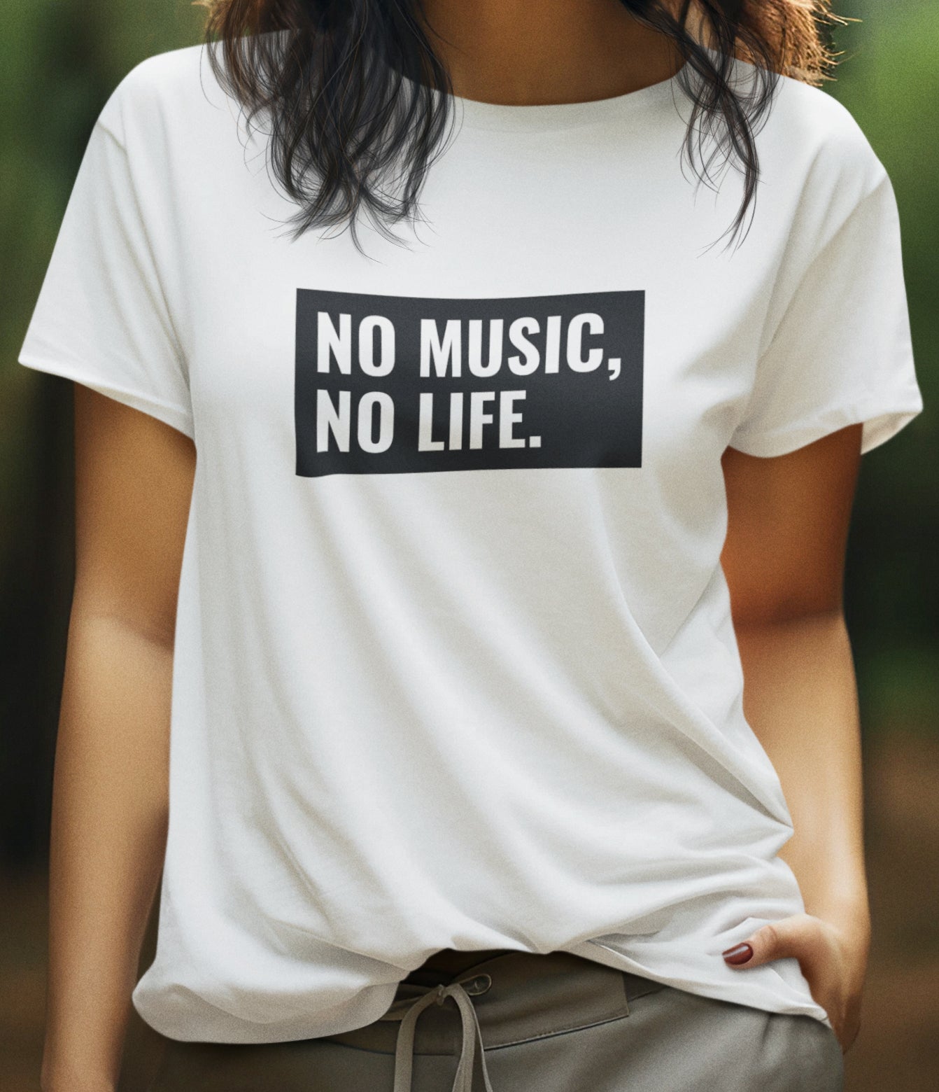 Marškinėliai "No music no life"