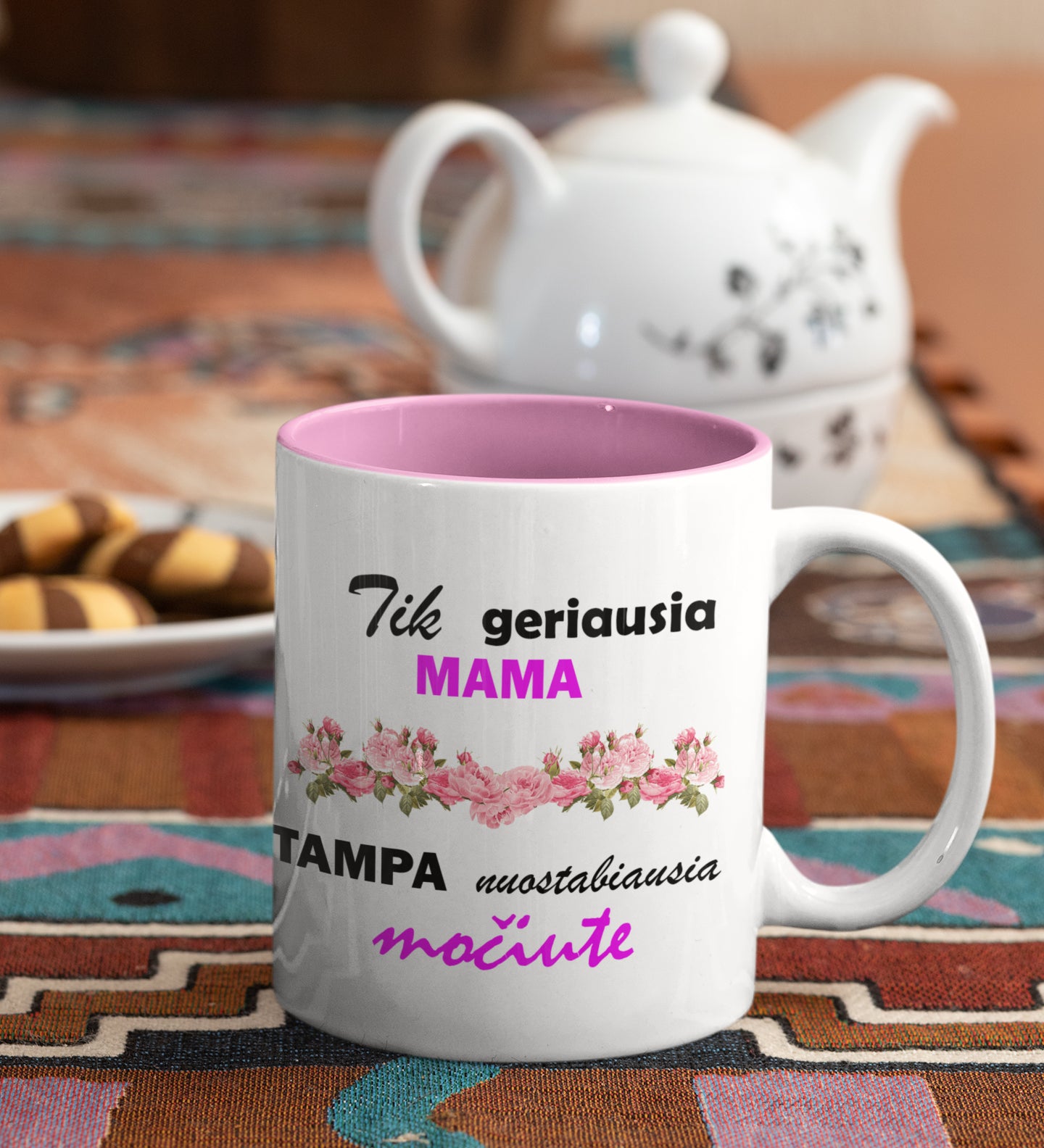 Puodelis "Geriausia mama tampa geriausia močiute"