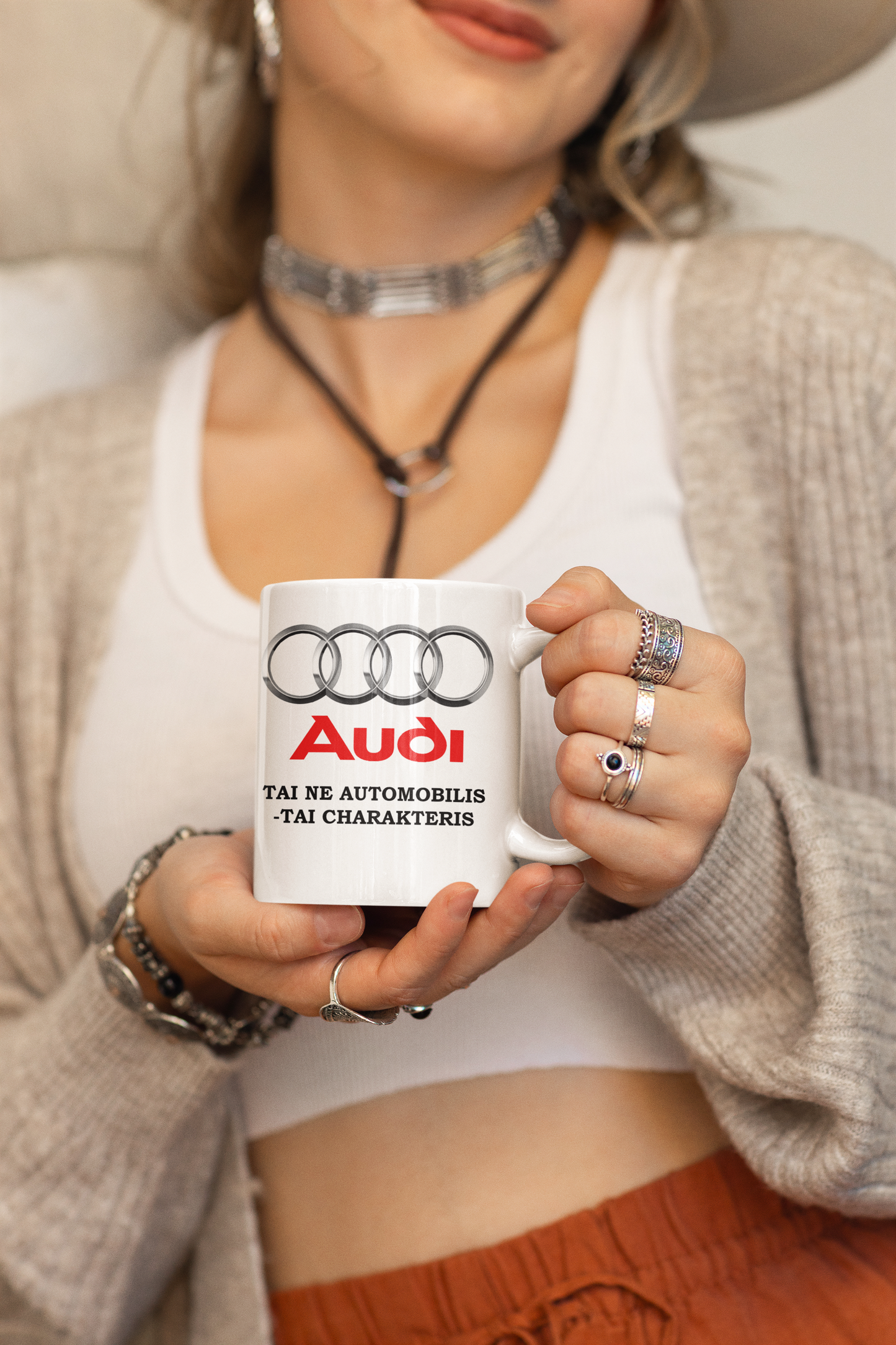 Puodelis "Audi tai ne automobilis - tai charakteris"