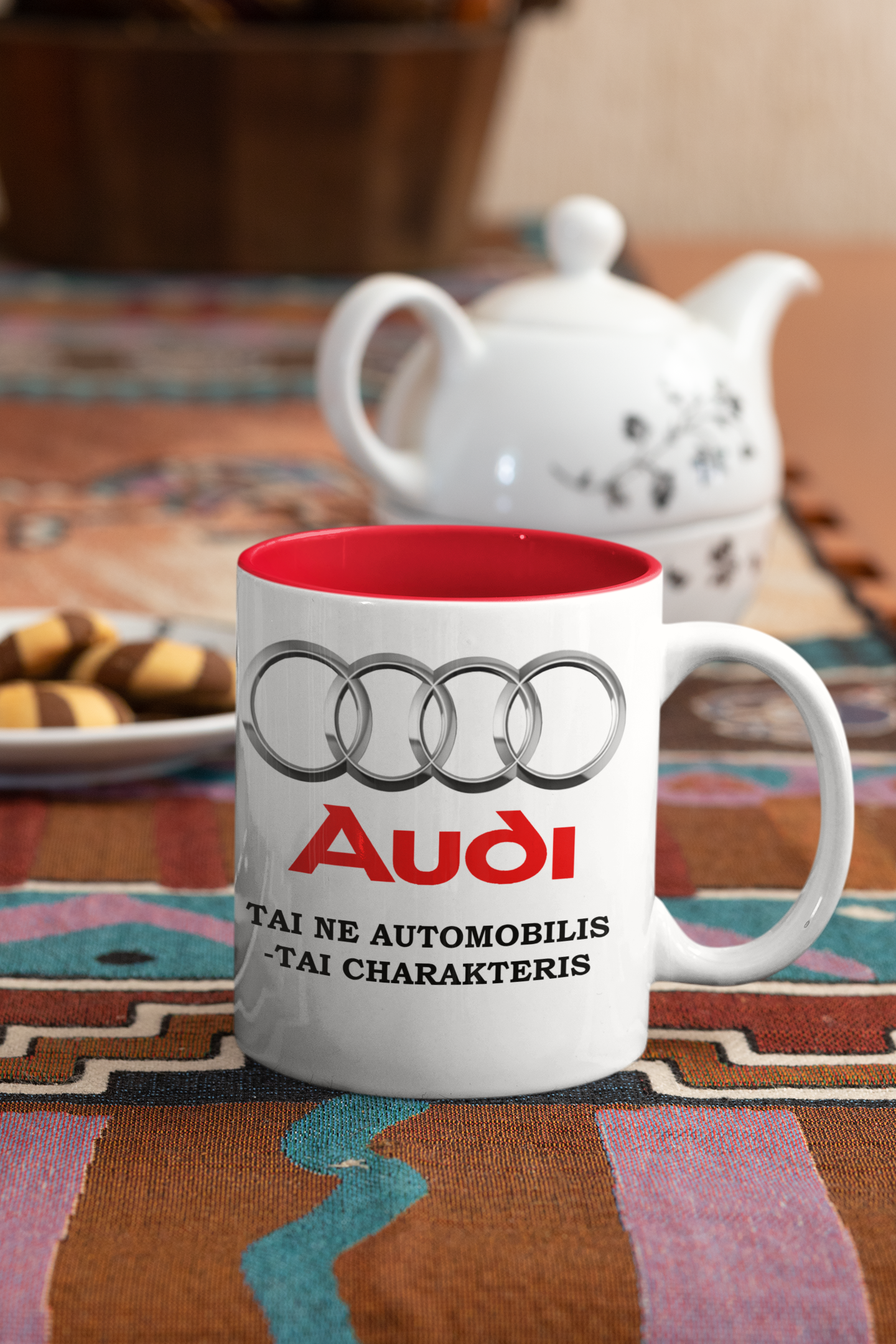 Puodelis "Audi tai ne automobilis - tai charakteris"