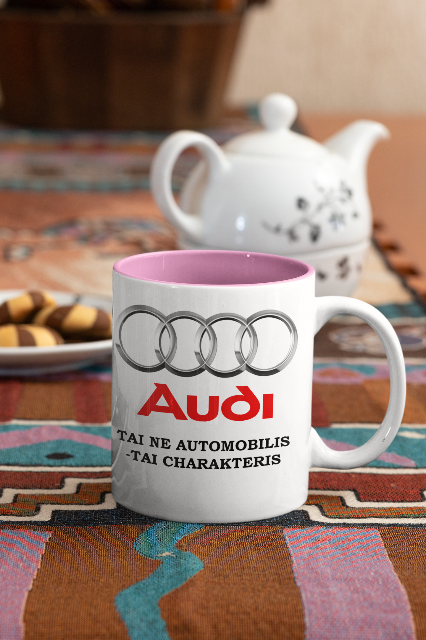 Puodelis "Audi tai ne automobilis - tai charakteris"