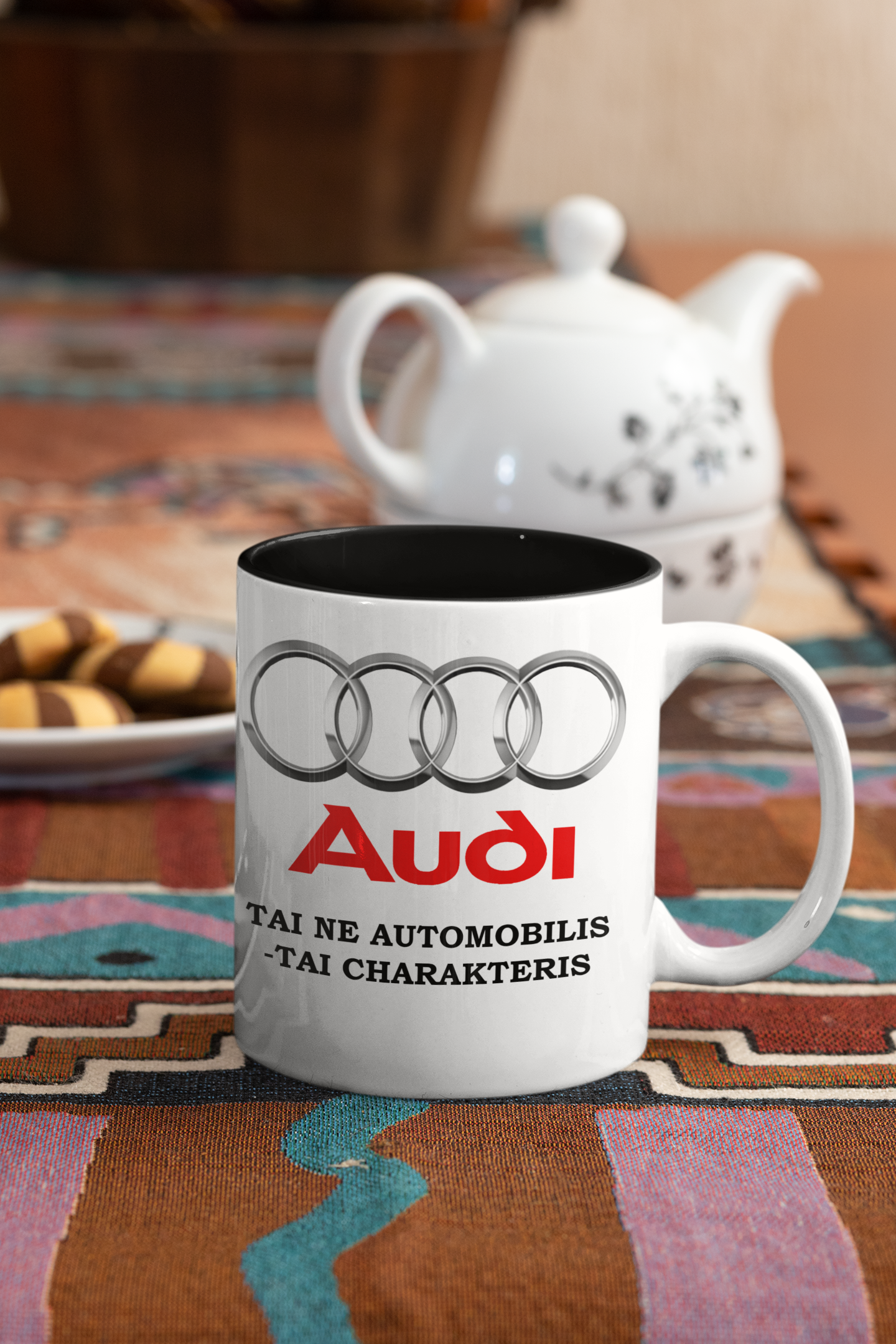 Puodelis "Audi tai ne automobilis - tai charakteris"