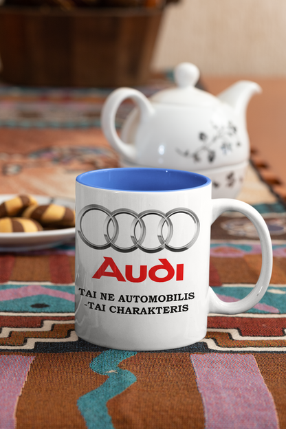 Puodelis "Audi tai ne automobilis - tai charakteris"